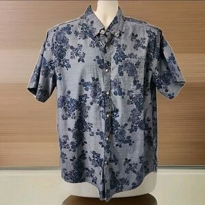 #97 Ecko Unlimited Light Grey Floral Casual Button Down Shirt